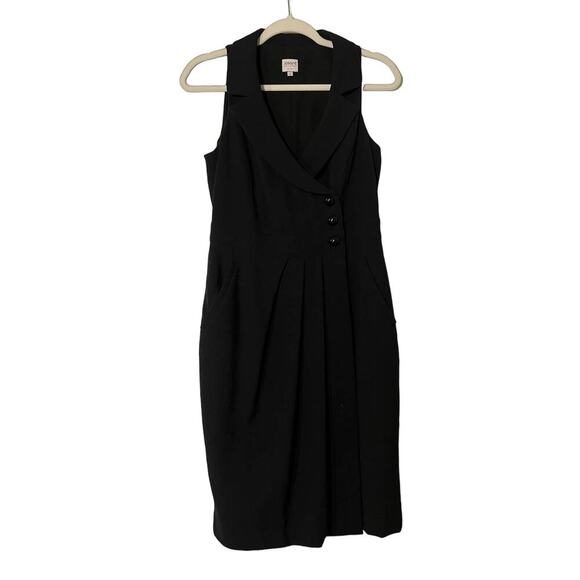 Armani Collezioni Black Wool Tuxedo Dress Sz 4 - Picture 3 of 11